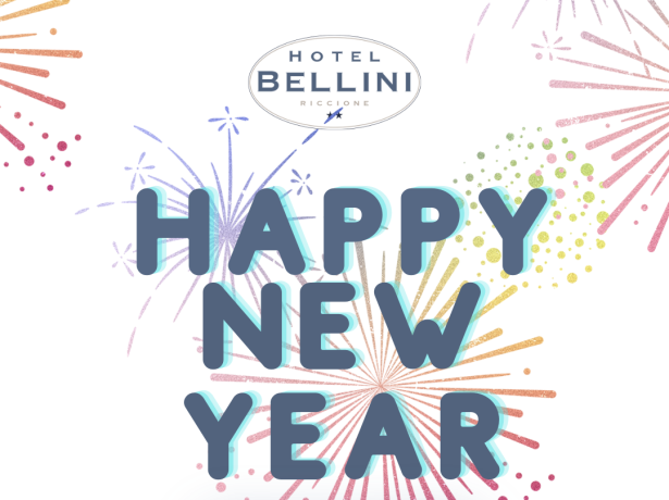 Auguri di buon anno 2025 da Hotel Bellini Riccione.